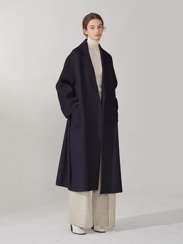 Cashmere Blend Handmade Coat_Royal Navy - MUSEE - Modalova