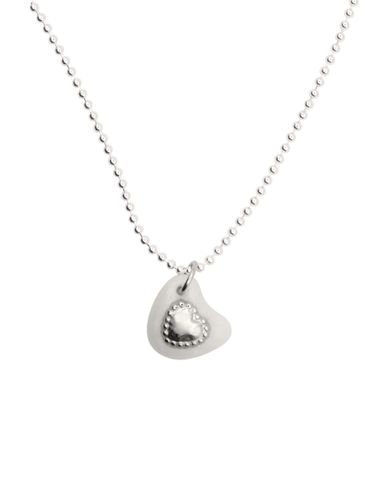 Heart Shape Silver Necklace_White - nff - Modalova