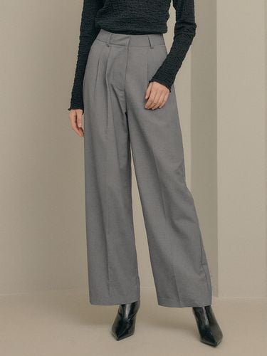 Women Pleated Wide Slacks - Gray - GENERAL IDEA - Modalova