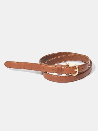 Gold Bell Buckle Leather Belt_Tan - halden - Modalova