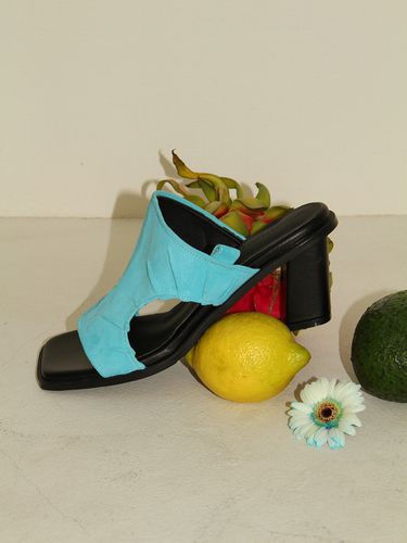 Side Shirring Mules_Aqua - february second - Modalova