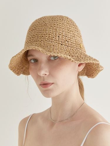 Natural Raffia Bucket Hat_Beige - halden - Modalova