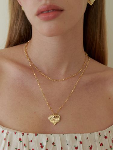 Set] Vintage Heart Long Necklace - LOVE ME MONSTER - Modalova