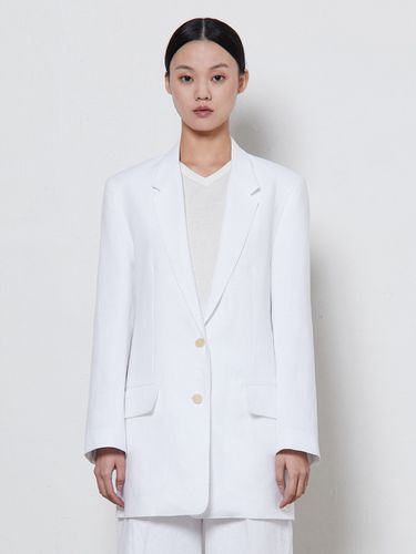 Linen Fabric Jacket - White - RIDIFI - Modalova