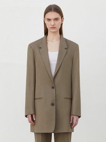 Single Button Point Jacket - Beige - RIDIFI - Modalova