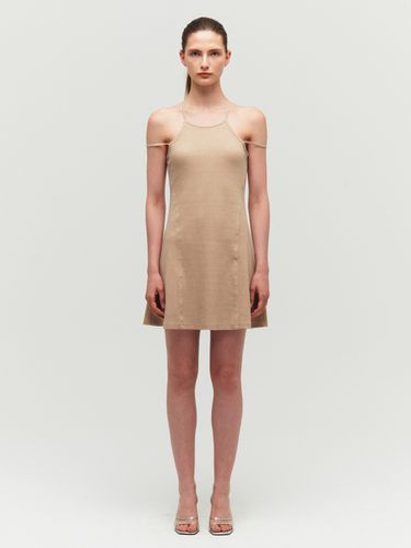 Pigment Ribbed Cotton Dress_Beige - Porta - Modalova