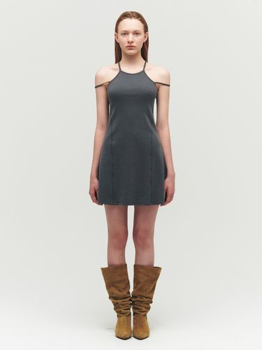 Pigment Ribbed Cotton Dress_Charcoal - Porta - Modalova