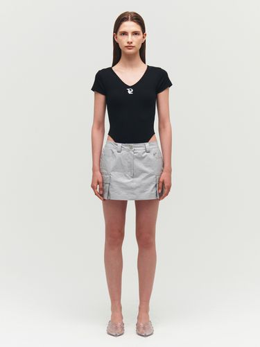 Matt Pearl Cargo Skirt_Gray - Porta - Modalova