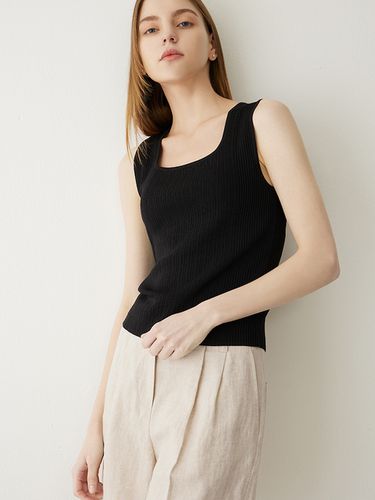 Square Neck Sleeveless Ribbed Knit - SISTINA - Modalova