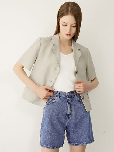 Cropped Half Sleeve Cotton Jacket - SISTINA - Modalova