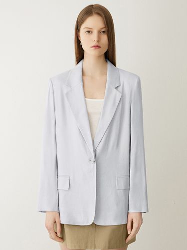 One Button Linen Single Jacket - SISTINA - Modalova