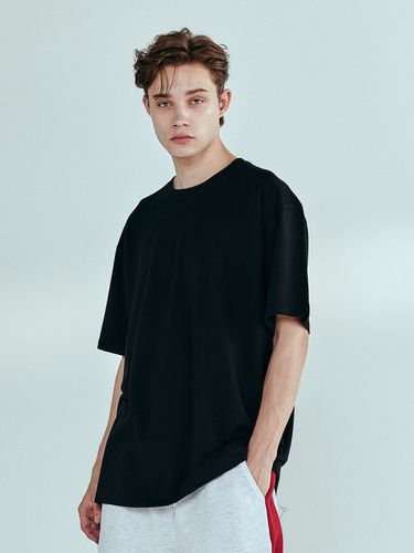 Cotton Modal Shoulder Block T-Shirt _ - MOMENTISM - Modalova