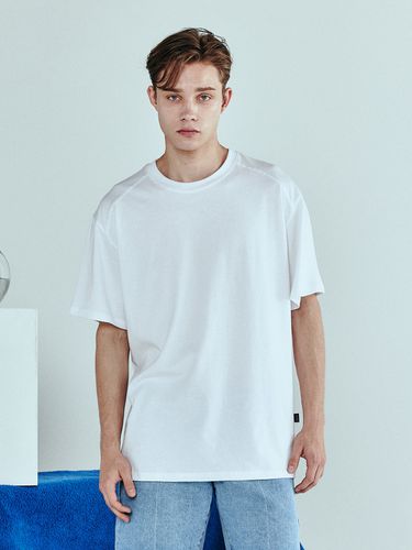 Cotton Modal Shoulder Block T-Shirt _ - MOMENTISM - Modalova