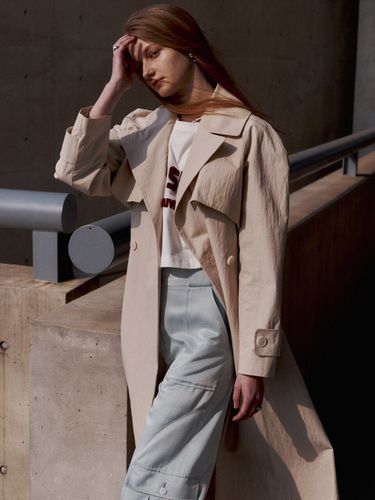 NATALIA Slim-fit Belted Twill Trench Coat - MUSEE - Modalova