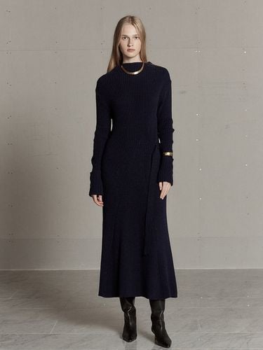 Cashmere Long Knit Dress_Navy - MUSEE - Modalova