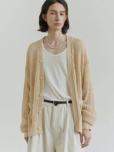 Net Loose Fit Cardigan (Beige) - NOIRER - Modalova