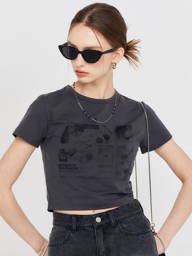 Collage Graphic Crop T-shirt [] - ODD STUDIO - Modalova