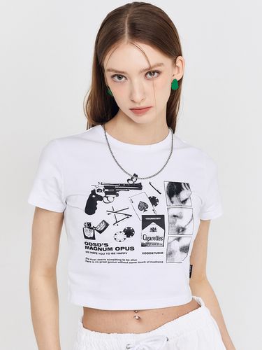 Collage Graphic Crop T-shirt [] - ODD STUDIO - Modalova