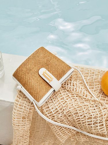 Rattan Mini Cross Bag_White - J.ESTINA - Modalova