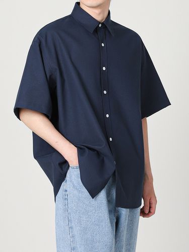 Solid Oxford Loose-fit Half Sleeve Shirt _8 Colors - AVANDRESS - Modalova