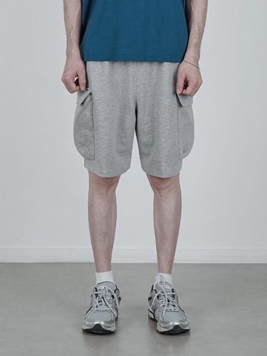 Cargo Sweat Half Pants_Grey - LIEU HOMME - Modalova