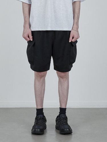 Cargo Sweat Half Pants_Black - LIEU HOMME - Modalova