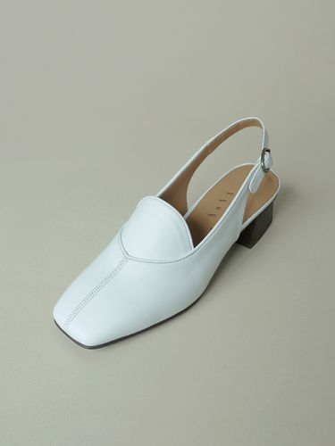 Block Heel Slingback Loafers_White - heenn - Modalova