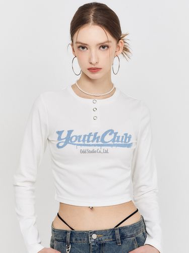 Youth Club Snap Crop Long Sleeve T-shirt [] - ODD STUDIO - Modalova