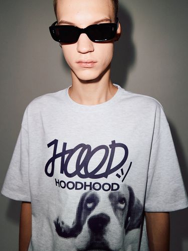 Beagle Logo T-Shirt (Melange White) - HOODHOOD - Modalova