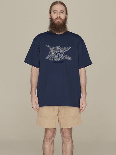 Retro Short Sleeve T-shirt - Navy - RADINEO - Modalova