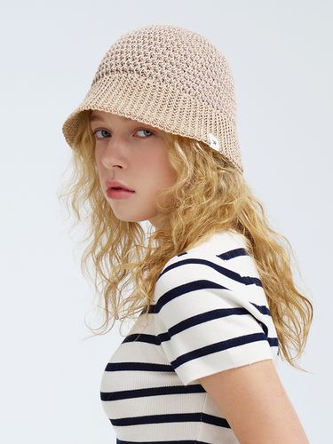 Cotton Paper Blended Bucket Hat Lydia_4 Colors - WHITE SANDS - Modalova