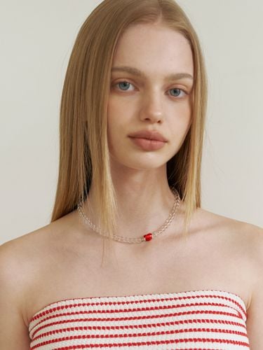 Red Heart Point Crystal Necklace - KINDABABY - Modalova