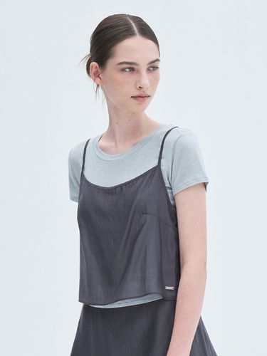 See Through Sleeveless Top_Charcoal - THETIS - Modalova