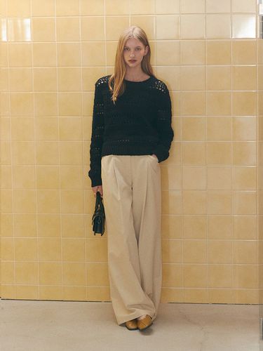 Cotton Long Wide Pants - MOAT - Modalova