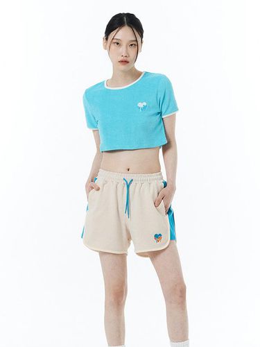 Heart Colorblock Shorts - Blue - PLAYIAN - Modalova