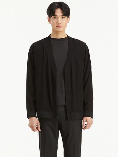 Pleats Woven Cardigan [Black] - T.I FOR MEN - Modalova