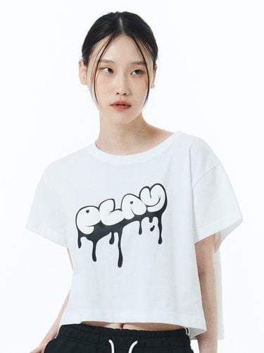 Graffiti Loose Fit Cropped T-Shirt - PLAYIAN - Modalova