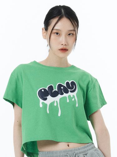 Graffiti Loose Fit Cropped T-Shirt - PLAYIAN - Modalova