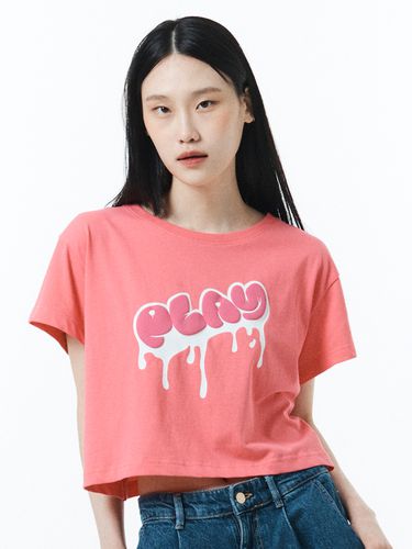 Graffiti Loose Fit Cropped T-Shirt - PLAYIAN - Modalova