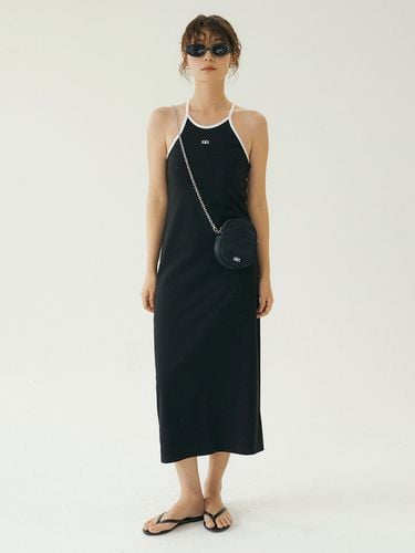 Basic Sleeveless Halterneck Long Dress_Black - REORG - Modalova