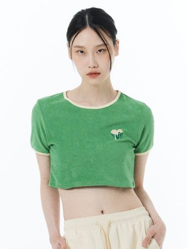 Heart Terry Slim Cropped T-Shirt - PLAYIAN - Modalova