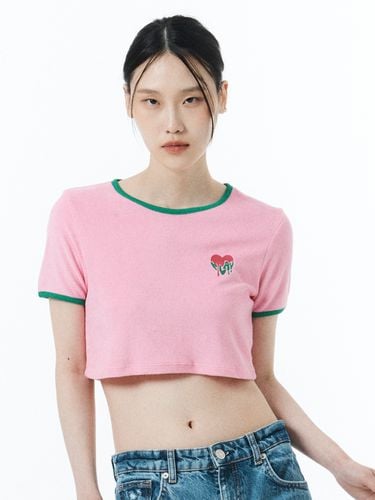 Heart Terry Slim Cropped T-Shirt - PLAYIAN - Modalova