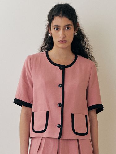 Summer Linen Trimmed Jacket_Pink - Et demain - Modalova