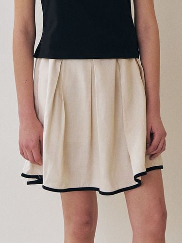 Summer Linen Trimmed Tucked Skirt - Et demain - Modalova