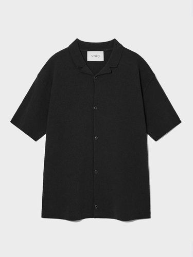 Short Sleeve Knit Shirt (Black) - V2 - Modalova