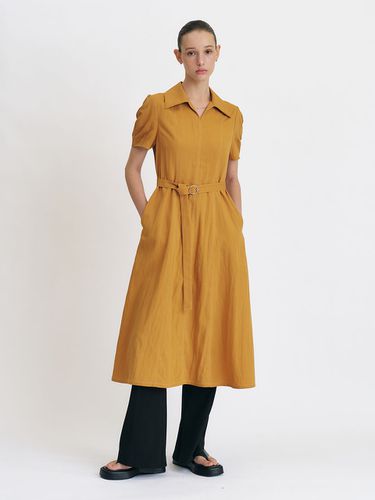 Sleeve Balloon Stitch Long Dress - Et demain - Modalova