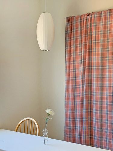 Marsala Vintage Plaid Curtain - Mood Sunset - Modalova