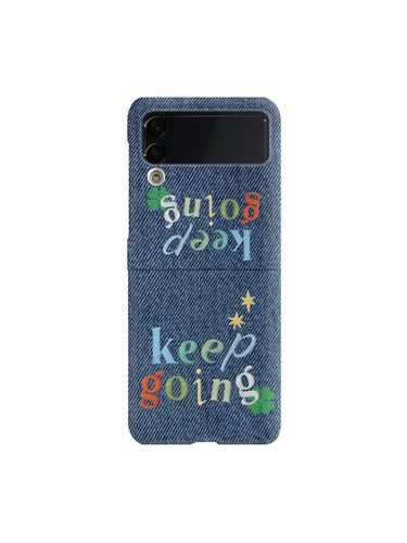 Keep Going Denim Hard Z Flip Case - mademoment - Modalova