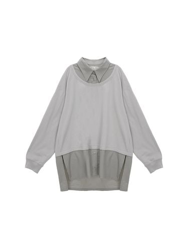 Oversized Layered Shirt_Gray - Matin Kim - Modalova