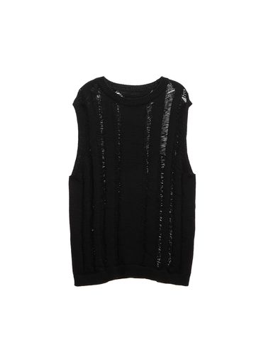 Crochet Sweater Vest_Black - Matin Kim - Modalova